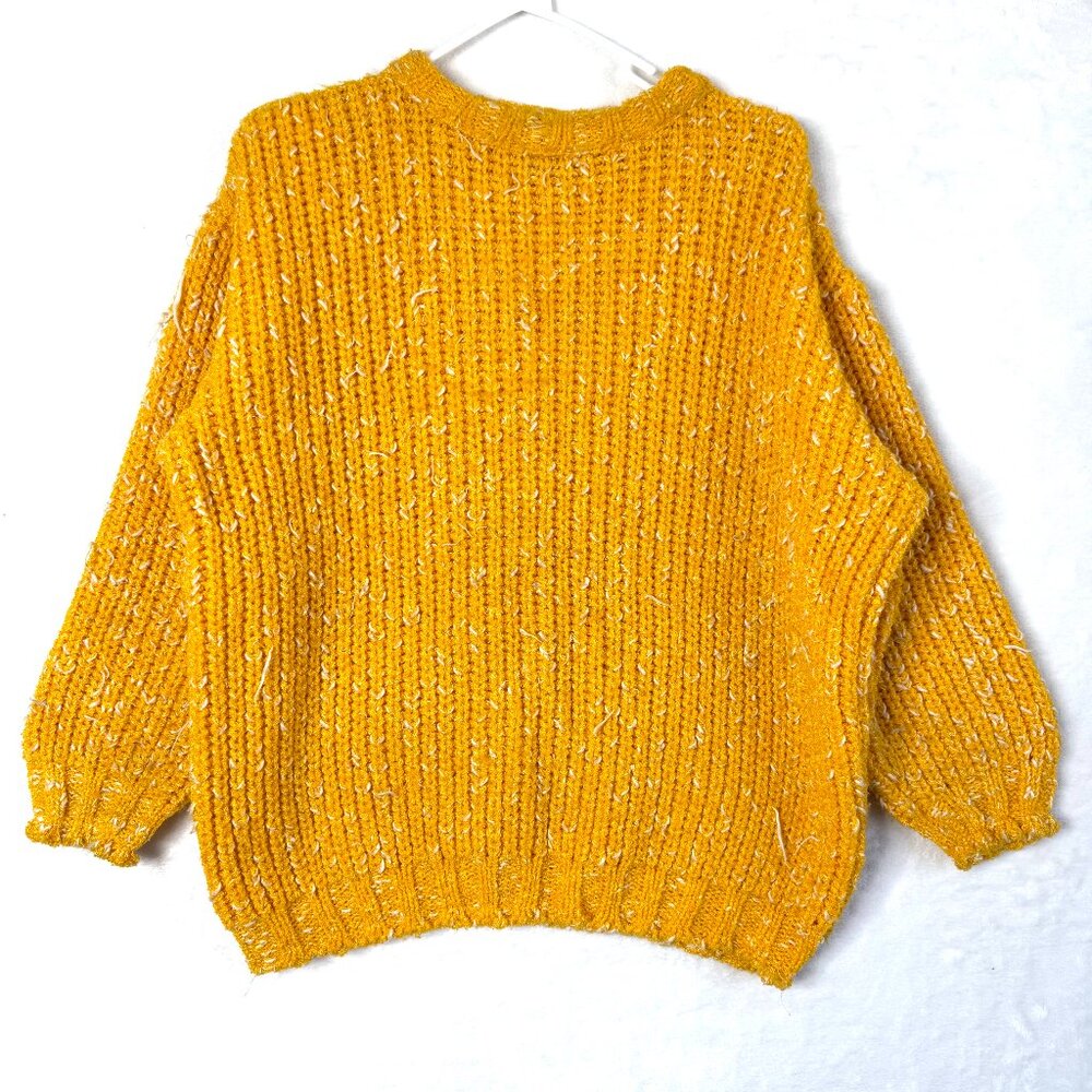 Blanc Bleu Paris Chunky Knit Heavyweight Sweater Womens XL Yellow